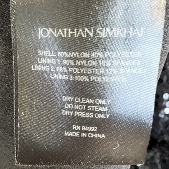 NWT Jonathan Simkhai Sequin Lace Mesh Mini Dress In Black Lace $745 - Picture 14 of 15